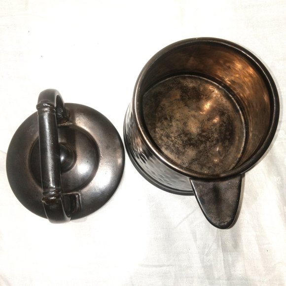 McCoy Vintage Cookie Jar Cabin Cottage Decor Rustic Bronze PotteryTeapot - Picture 6 of 8